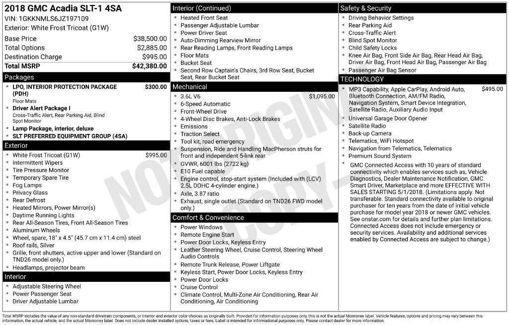 2018 GMC Acadia SLT