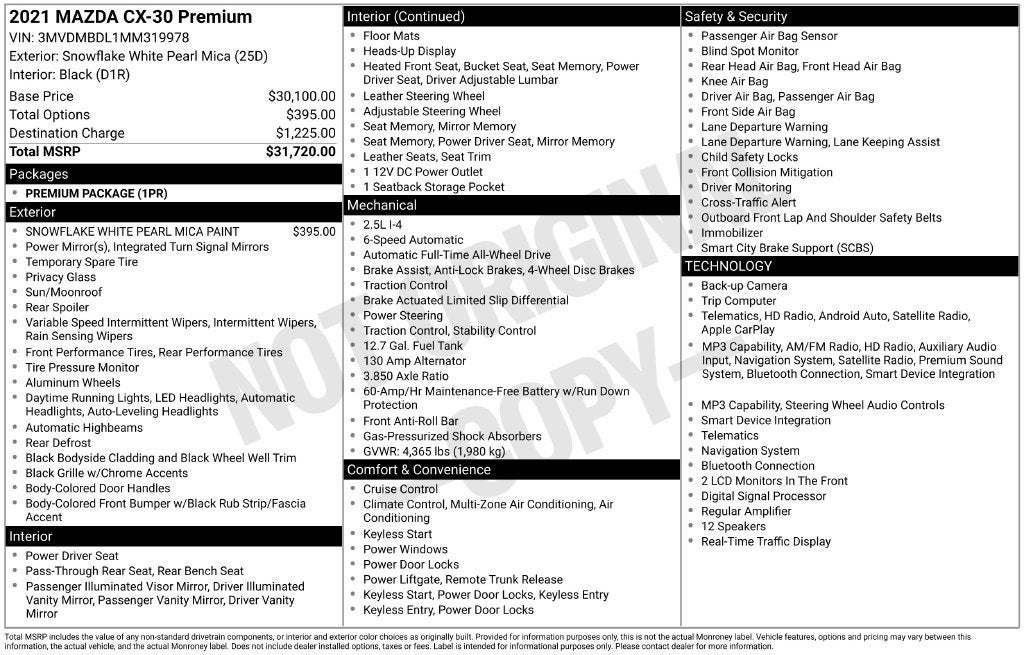 2021 Mazda Mazda CX-30 Premium