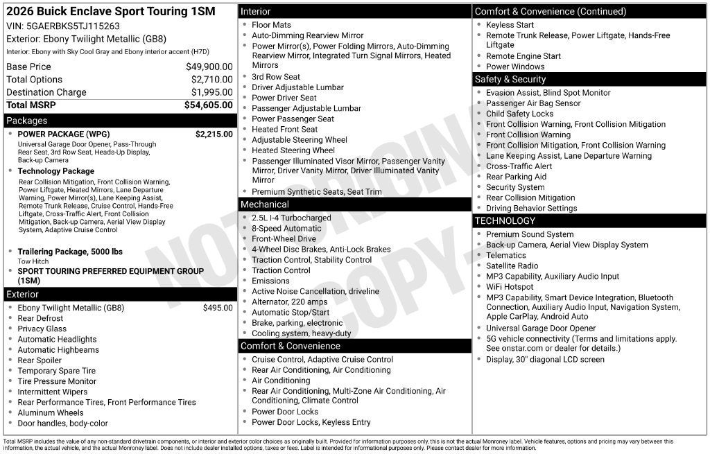 2026 Buick Enclave Sport Touring