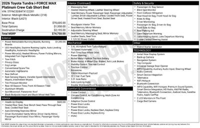 2026 Toyota Tundra Hybrid Platinum Hybrid CrewMax 5.5' Bed