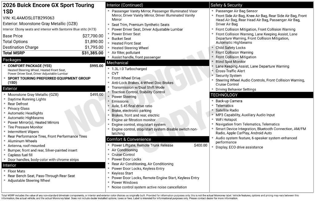 2026 Buick Encore GX Sport Touring